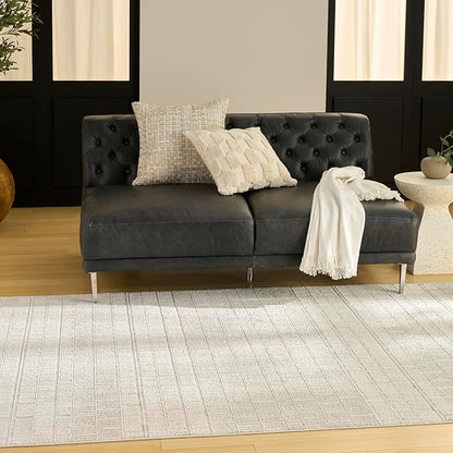 Nourison Home Nordic Ivory 4' x 6' Scandinavian Area Rug - Easy Clean, Non Shedding, Bed Room, Living Room, Dining Room, Kitchen (4' x 6')