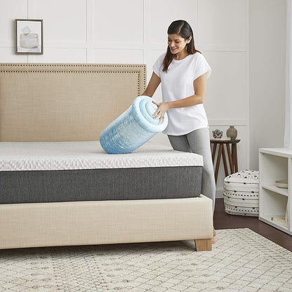4" SealyChill™ Gel + Comfort Memory Foam Mattress Topper with Pillowtop Washable Allergen Resistant Cover, California King, White