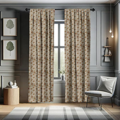 Ambesonne Vintage Window Curtains, Sketch Art Style Gerbera Daisies Abstract Flowers Autumn Garden Flourish, Lightweight Decorative Panels Set of 2 with Rod Pocket, 54" x 63", Marigold Orange