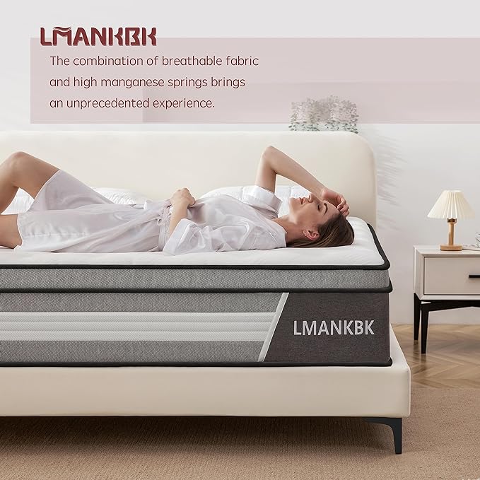 King Mattress,12 Inch King Size Mattress in a Box,Gel Memory Foam and Innerspring Hybrid Mattresses with Individual Pocket Spring for Motion Isolation,Pressure Relief,Medium Firm Feel