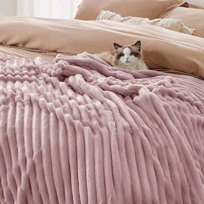 Bedsure GentleSoft Pink Fleece Blanket for Couch - Cozy Soft Blankets for Women, Cute Small Throws for Girls, Pink Decor Gifts for Home Room Office, 50x60 Inches