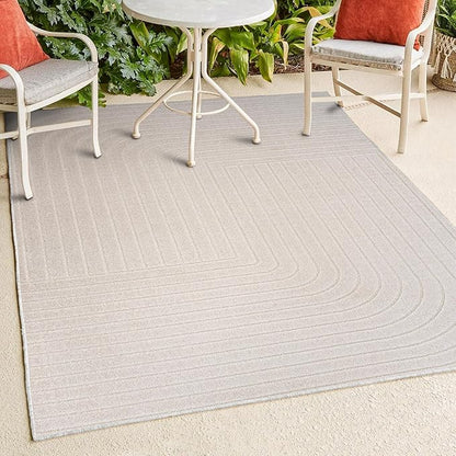 Eyely NCS101A-6 Scandinavian Odense Minimalist Angle Geometric Indoor Rug, Pet Friendly, Non-Shedding, Stain Resistant, Easy-Cleaning, Ivory/Cream, 6 ft. x 9 ft., Indoor/Outdoor, Area Rug