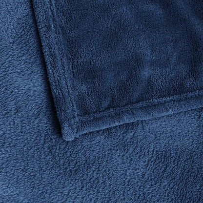 BEDELITE Fleece Blankets Queen Size Navy Blue Throw Blankets for Bed, Luxury Plush Cozy Fuzzy Blanket 90x90 inches, Super Soft Warm Lightweight Throw Blanket All Seasons Suitable