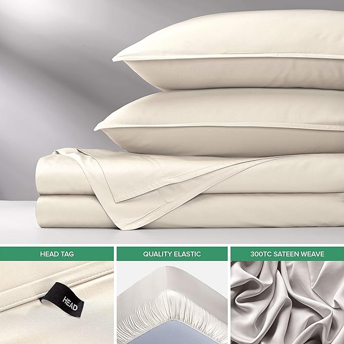 California King Sheets by Pure Bamboo, Genuine 100% Organic Viscose Derived from Bamboo Bed Sheet Set, Soft & Cooling, Double Stitching, Lifetime Quality Promise (California King, Ivory)