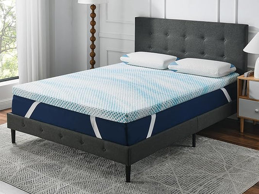 Roost Sleep Cool Cloud Supreme 3 Inch Gel Memory Foam Queen Mattress Topper – Cooling, Ventilated Design for Back and Pressure Relief