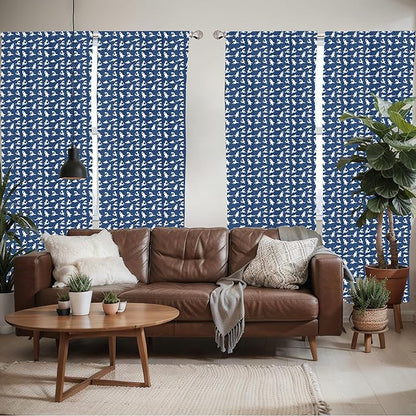 Ambesonne Shark Window Curtains Pack of 2, Fish Pattern Various Gestures Have a Bite Danger Humor Nautical Design, Lightweight Set with Rod Pocket, 4 Panels of - 28" x 84", Violet Blue