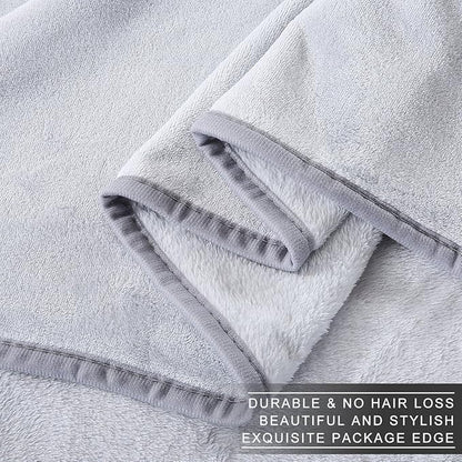Polar Fleece Blankets King Size for The Bed Extra Soft Brush Fabric Super Warm Bed Blanket Lightweight Couch Blanket 90" x 108"(Light Gray King)
