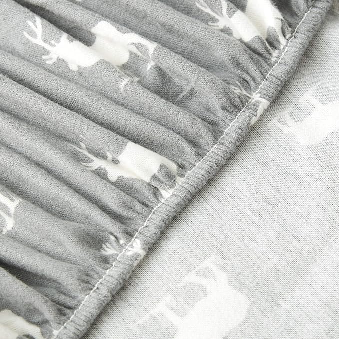Eddie Bauer - Queen Sheets, Cotton Flannel Bedding Set, Brushed For Extra Softness, Cozy Home Decor (Elk Grove, Queen)