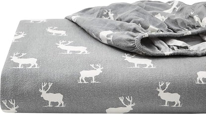 Eddie Bauer - Full Sheets, Cotton Flannel Bedding Set, Brushed For Extra Softness, Cozy Home Decor (Elk Grove, Full)