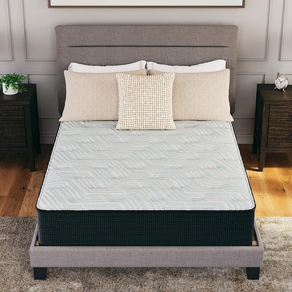 Signature Design by Ashley Full Size Palisades 14 Inch Firm Hybrid Mattress with Quick Response Gel Memory Foam, Fiberglass Free, Mattress In A Box