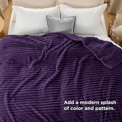 Bedsure GentleSoft Purple California King Size Blanket for Couch - Cozy Soft Blankets for Women, Cute Small Fleece Throws for Girls, Birthday Gifts for Women, 102x96 Inches