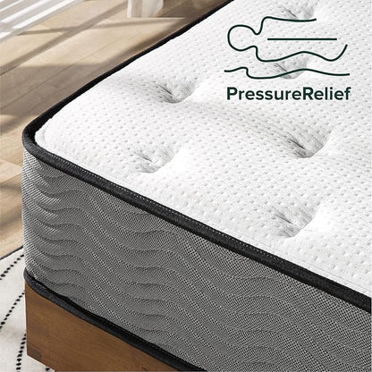 ZINUS 10 Inch Support Plus Pocket Spring Hybrid Mattress, Twin, Strong Coils for Durable Support, Pocket Innersprings for Motion Isolation, Mattress in A Box
