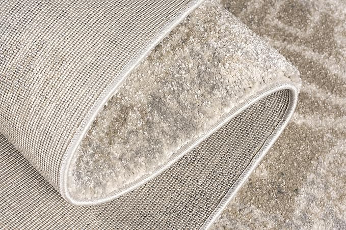 RUG BRANCH New Zealand Plush 4' x 6' (3'9" X 5'6") Scandinavian Indoor Area Rug, Contemporary, Grey Brown - Living Room, Bedroom, Dining Room, and Kitchen
