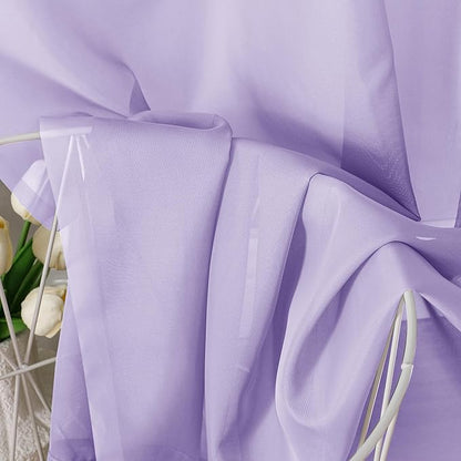 OVZME Lavender Sheer Curtains 96 Inches Long 2 Panels - Soft Light Filtering Window Sheer Panels for Living Room/Bedroom, Top Dual Rod Pocket, 1 Pair, Each 42Wx96L Inches