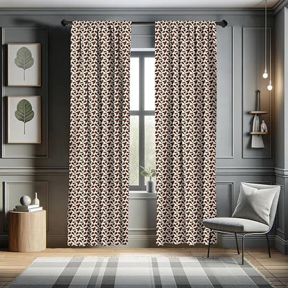 Ambesonne Cow Print Window Curtains, Cattle Skin with Brown Spots Agriculture Cow Oxen Hide Camouflage Pattern, Lightweight Decor 2-Panel Set with Rod Pocket, Pair of - 28" x 84", White Brown