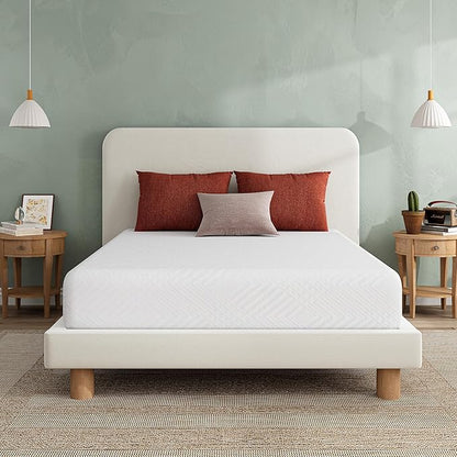 EGO 6 Inch Full Memory Foam Mattress - Green Tea & Cooling Gel, Medium Firm, CertiPUR-US Certified, Double Mattress, 54"x75", White