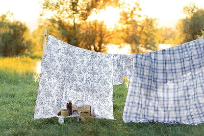 Laura Ashley - Flannel Sheets Twin Size, Anti-Pilling & Wrinkle Resistant Cotton, Touchably Soft for All-Season Comfort - Bed Sheets with Matching Pillowcase & Fitted Sheet (Vanessa Blue)