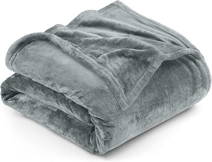 Utopia Bedding Fleece Blanket Twin Size Ash Grey 300GSM Luxury Anti-Static Fuzzy Soft Microfiber Bed Blanket (60x80 Inch)