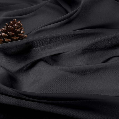 OVZME Black Bedroom Curtains 96 Length for Farmhouse, 59 Inch Extra Wide Light Filtering Voile Drapes Light Airy Window Decor for Patio Door Living Room Bedroom Dining, 59Wx96L Inches