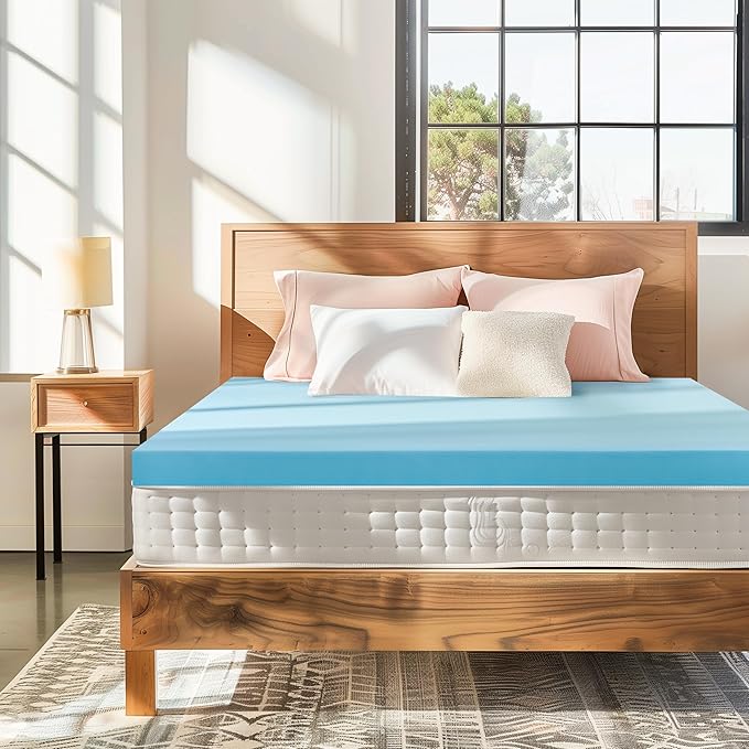 Subrtex Mattress Topper, Memory Foam Mattress Topper, Gel-Infused Memory Foam Topper for Side Stomach Sleepers, Breathable Bed Toppers (3 Inch, Full)