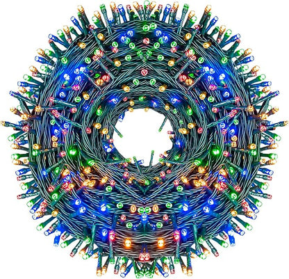 Decute 800LED 272ft Christmas String Lights UL Certified 8 Modes, Waterproof Outdoor Indoor Twinkle Starry Light for Christmas Tree Patio Garden Party Decor, Multicolor