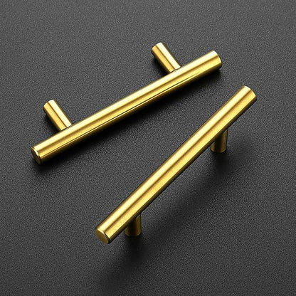 Ravinte 45 Pack 5 Inch Cabinet Pulls Brushed Brass Stainless Steel Kitchen Drawer Pulls Cabinet Handles 5”Length, 3” Hole Center