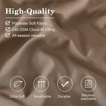 Monbix Full Comforter Set - 7 Pieces Umber Bed in a Bag Full Size Bedding Sets with Comforters, All Seasons Down Alternative Comforter with Sheets,Pillowcases & Shams