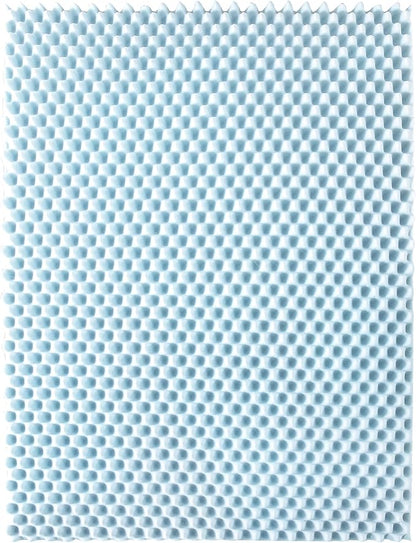 Best Price Mattress 4 Inch Egg Crate Memory Foam Mattress Topper with Cooling Gel Infusion, CertiPUR-US Certified, Dorm Essentials, Queen, Light Blue