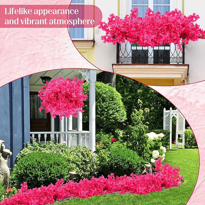 60 Pack Artificial Bougainvillea Floral 38" Silk Long Stem Bougainvillea Plants Hanging Table Centerpiece for Home Wedding Indoor Outdoor Decorations (Rose Red)