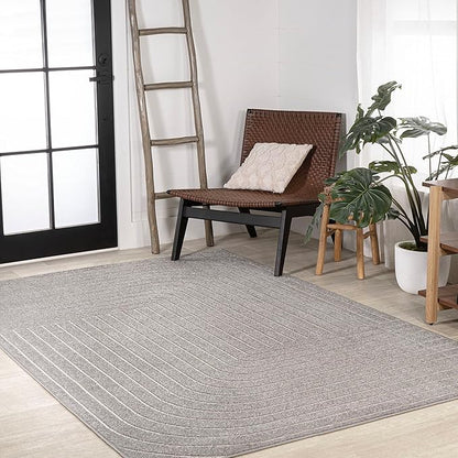 Eyely NCS101B-4 Scandinavian Odense Minimalist Angle Geometric Indoor Area Rug, Modern, Contemporary, Coastal, Bohemian, Bedroom, Kitchen, Living Room, Non Shedding, Gray/Ivory, 4' x 6'