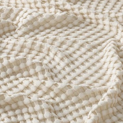 Bedsure Cooling Cotton Waffle Twin XL Blanket - Lightweight Breathable Blanket of Rayon Derived from Bamboo for Hot Sleepers, Light Beige, 66x90 Inches
