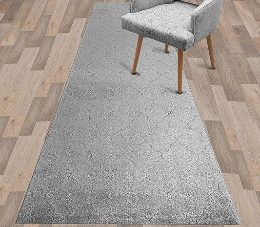Custom Size Modern Runner Rug Carpet for Hallway Entryway Foyer Kitchen, Slip Resistant Latex Rubber Backed 31 inch Wide X Customized Length, Clouds Grey, 31 inch X 31 feet