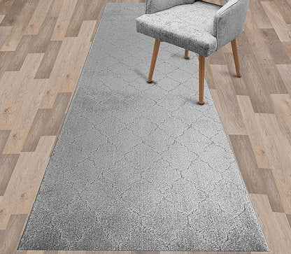 Custom Size Modern Runner Rug Carpet for Hallway Entryway Foyer Kitchen, Slip Resistant Latex Rubber Backed 31 inch Wide X Customized Length, Clouds Grey, 31 inch X 9 feet