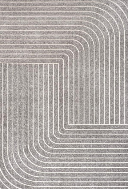 Eyely NCS101B-5 Scandinavian Odense Minimalist Angle Geometric Indoor Area Rug, Modern, Contemporary, Coastal, Bohemian, Bedroom, Kitchen, Living Room, Non Shedding, Gray/Ivory, 5' x 8'