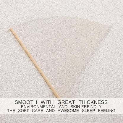 HOZY Soft Blanket Queen Size Fleece Warm Fuzzy Throw Blankets for The Bed Sofa Lightweight 350GSM Ivory 90"*90"