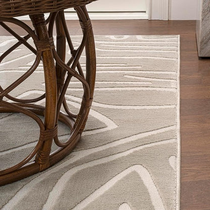 JONATHAN Y Graphic Lines High-Low Indoor Area Rug 4X6 Beige/Cream, Alcina Modern Scandinavian for Living Room, Bedroom, Kitchen, Easy-Cleaning, High Traffic, Pet-Friendly, Non-Shedding SND102A-4
