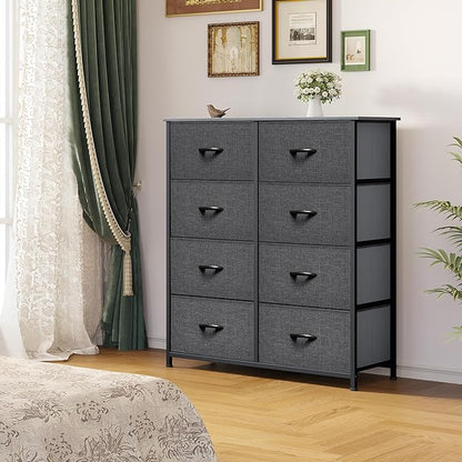 YITAHOME 8 Drawers Fabric Dresser - Storage Tower Unit Organizer Unit for Living Room & Closets - Sturdy Steel Frame & Easy Pull Fabric Bins