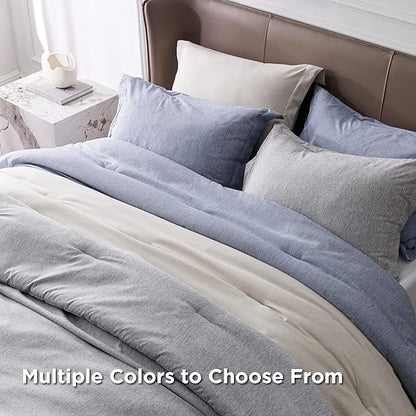 Bedsure Full Comforter Set - Navy Blue Soft Bedding for All Seasons, Cationic Dyed Bed Set, 3 Pieces, 1 Full Size Comforter (82"x86") and 2 Pillow Shams (20"x26"+2")