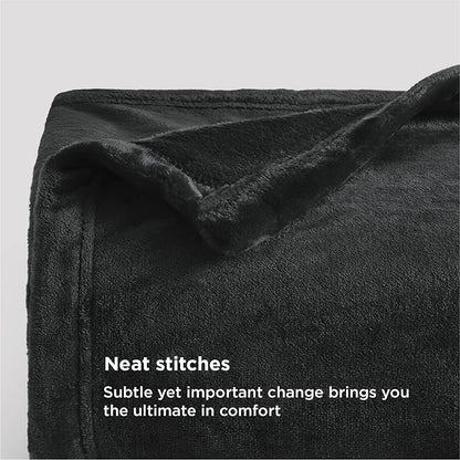 Bedsure GentleSoft Twin XL Fleece Blanket Dorm Bedding - Lightweight Soft Cozy Blankets for Bed, Sofa, Couch, Travel, Camping, Black, 66"x90"