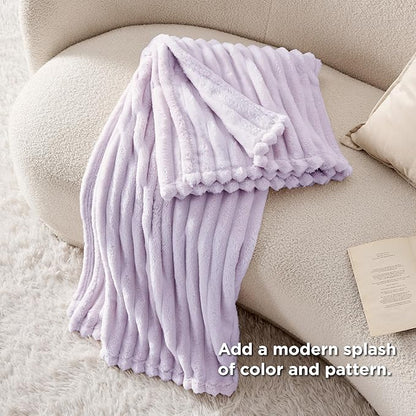 Bedsure GentleSoft Lavender Fog Throw Blanket for Couch - Cozy Soft Blankets for Women, Cute Small Throws for Girls, 50x70 Inches