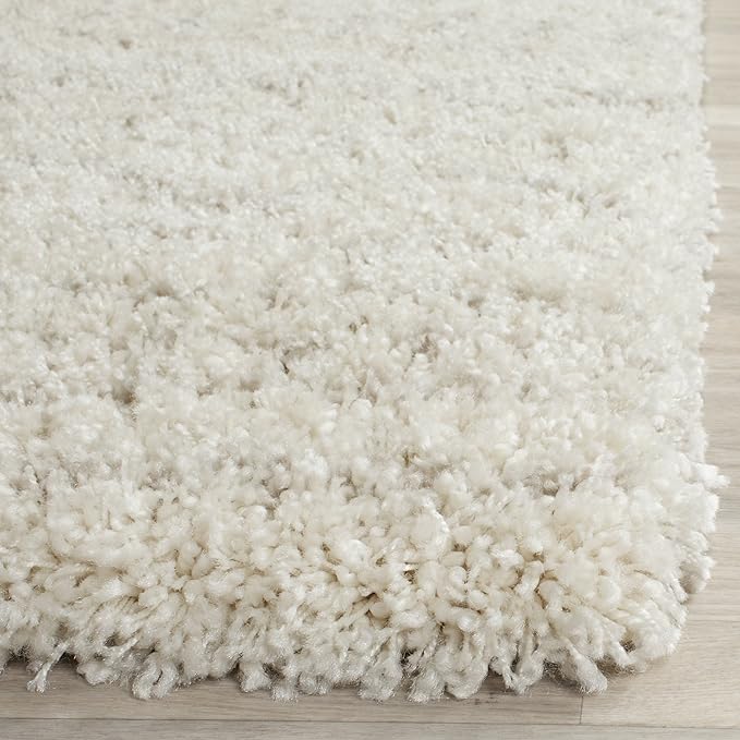 SAFAVIEH Arizona Shag Collection Runner Rug - 2'6" x 14', Ivory & Beige, Moroccan Design, Non-Shedding & Easy Care, 1.6-inch Thick Ideal for High Traffic Areas in Living Room, Bedroom (ASG741A)