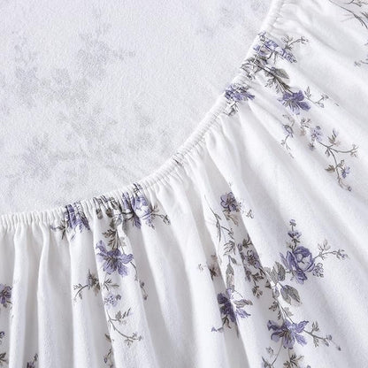 Laura Ashley - Flannel Sheets King Size, Anti-Pilling & Wrinkle Resistant Cotton, Touchably Soft for All-Season Comfort - Bed Sheets with Matching Pillowcases & Fitted Sheet (Jessika Lavender)