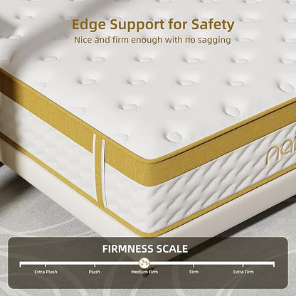 Cooling Gel King Size Mattress 10 Inch Hybrid King Mattress in a Box with Pocketed Springs Memory Foam for Back Pain & Pressure Relief with CertiPUR-US Certified Foam