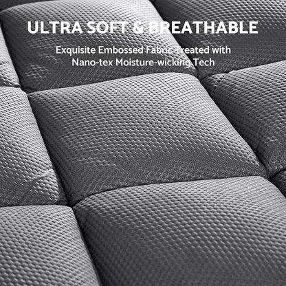 SLEEP ZONE Extra Thick King Mattress Topper for Back Pain, Plush Breathable Thick Mattress Pad Cover, Down Alternative Soft Bed Topper with Elastic Fitted Deep Pocket