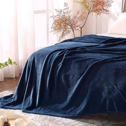 BEDELITE Fleece Blanket Navy Blue Throw Blankets for Couch & Bed, Luxury Plush Cozy Fuzzy Blanket 50" x 60", Super Soft Warm Lightweight Throw Blanket for Travel Camping