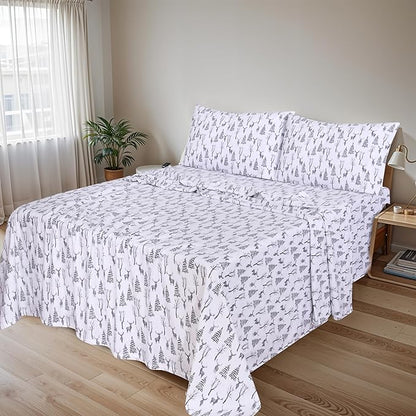 RUVANTI Flannel Sheets Full Size - 100% Cotton Double Brushed Bed Sheets Set, Deep Pockets 16 Inches, All Seasons Breathable & Extra Soft Full Sheets, Warm & Cozy, 4 Piece, Dry Winter