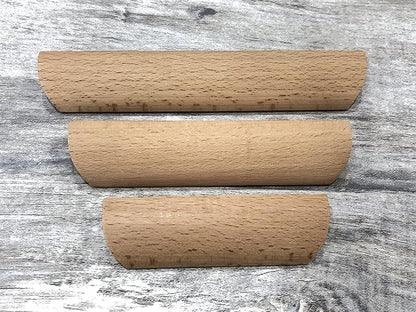 6Pcs Unfinished Wood Solid Furniture Pulls Handles,Unfinished Unpainted Paintable Wooden Handles Cupboard Closet Drawer Handle Pull,Length 4.84",Hole Dis.3.78"