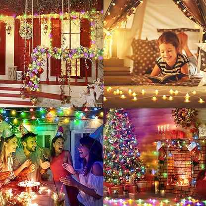 OMIKA Christmas String Lights Battery Operated 16.5ft 50LED with Remote Warm White Multicolor Fairy Light Indoor for Classroom Bedroom Dorm Birthday Patio Tent Party Xmas Christmas Décor