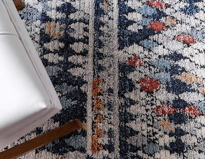 Rugs.com Morocco Collection Rug – 5' x 8' Navy Blue High-Pile Rug Perfect for Living Rooms, Large Dining Rooms, Open Floorplans