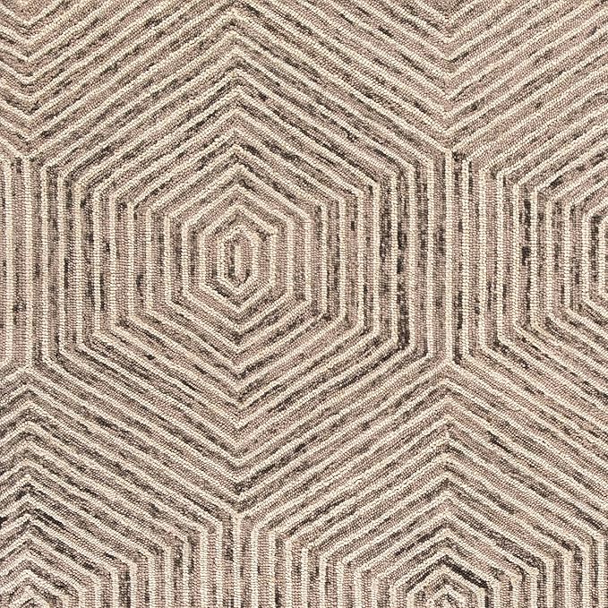 New Home Geometric Honeycomb Hand-Tufted Wool Area Rug - 5' x 7'